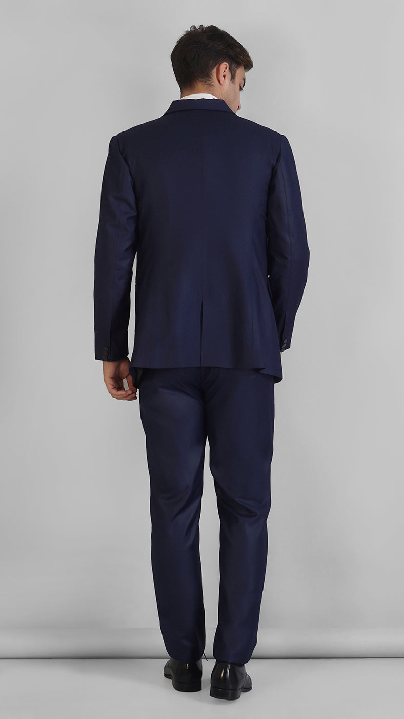 Men's Dark Charcoal Twill 3 Piece Slim Suit | Hawes & Curtis